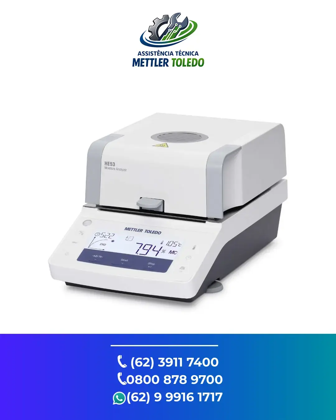 AJUSTE ANALIZADOR DE UMIDADE HE53 METTLER TOLEDO FLORIANOPOLIS