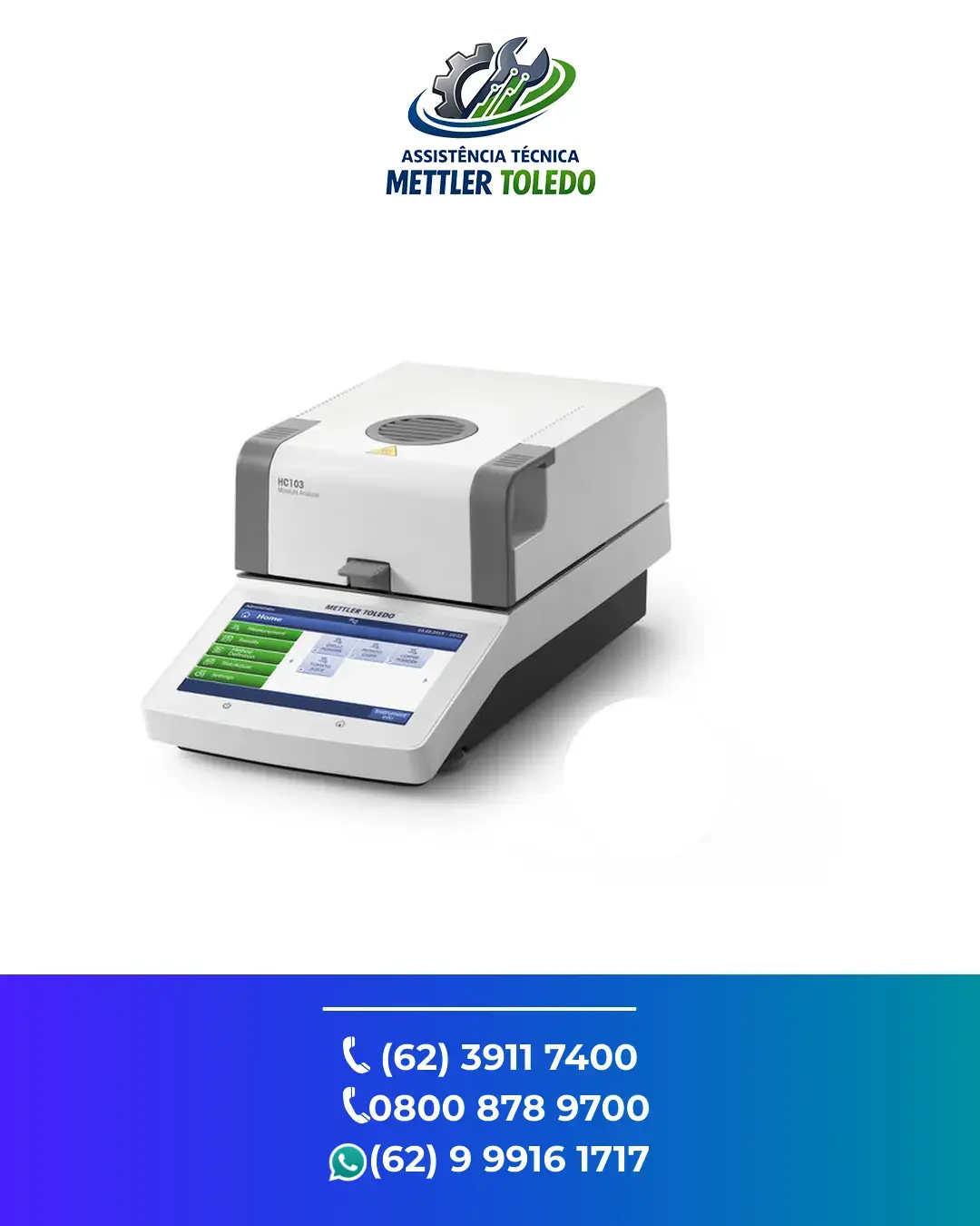ASSISTENCIA TÉCNICA ESPECIALIZADA EM ANALIZADOR DE UMIDADE HC103 METTLER TOLEDO BELO HORIZONTE