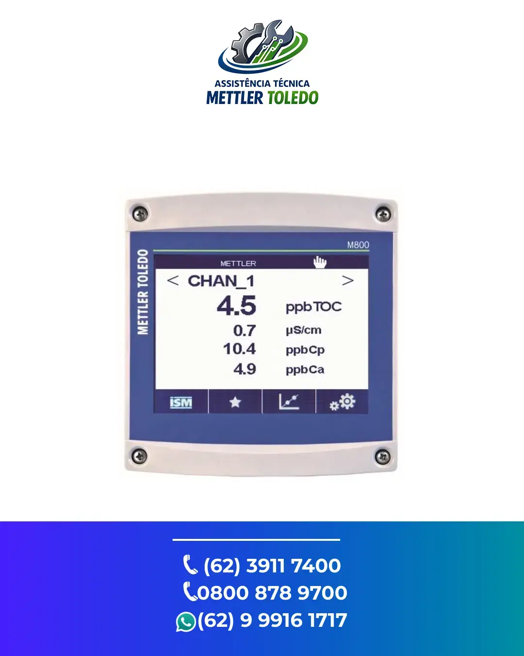 REPARO TRANSMISSOR M800 WATER2 CH RECORDLOC METTLER TOLEDO MATO GROSSO